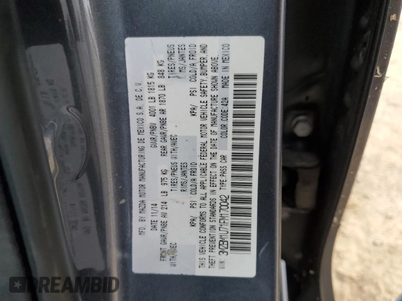 2015 Mazda 3 i Sport with VIN 3MZBM1U71FM170042, listed as a Copart auction lot 54013275 with 131,352 mi miles and Salvage Title. Bid and sale history available at carsss.com. Image 12.