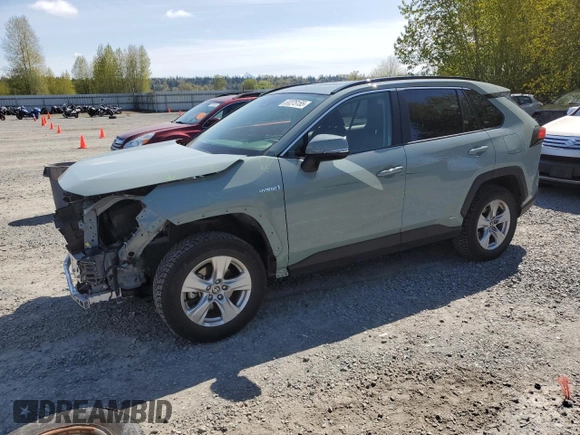 2021 Toyota RAV4 Hybrid XLE with VIN JTMRWRFV3MD134951, listed as a Copart auction lot 53275155 with 46,464 mi miles and Salvage Title. Bid and sale history available at carsss.com. Image 1.