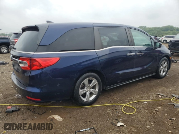 2018 Honda Odyssey EX with VIN 5FNRL6H57JB103291, listed as a Copart auction lot 58733025 with 177,279 mi miles and Salvage title. Bid and sale history available at DreamBid. Image 3.