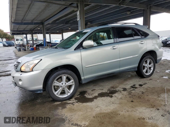 2008 Lexus RX 400h with VIN JTJGW31U582006809, listed as a Copart auction lot 48992435 with 145,563 mi miles and Salvage Title. Bid and sale history available at DreamBid. Image 1.