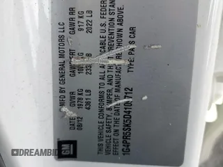 2013 Buick Verano Convenience Group with VIN 1G4PR5SK5D4109712, listed as a Copart auction lot 51054305 with 80,906 mi miles and Salvage Title. Bid and sale history available at DreamBid. Image 14.