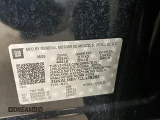 2020 GMC Terrain SLE with VIN 3GKALMEV7LL138282, listed as a Copart auction lot 58064355 with 109,318 mi miles and Salvage title. Bid and sale history available at DreamBid. Image 13.