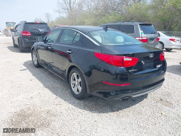 2014 Kia Optima LX with VIN 5XXGM4A72EG343520, listed as a IAAI auction lot 42050562 with 126,270 mi miles. Bid and sale history available at carsss.com. Image 3.