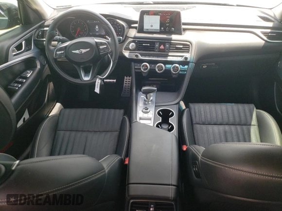 2021 Genesis G70 2.0T with VIN KMTG34LA7MU070211, listed as a Copart auction lot 59613564 with 18,062 mi miles and Salvage Title. Bid and sale history available at carsss.com. Image 8.