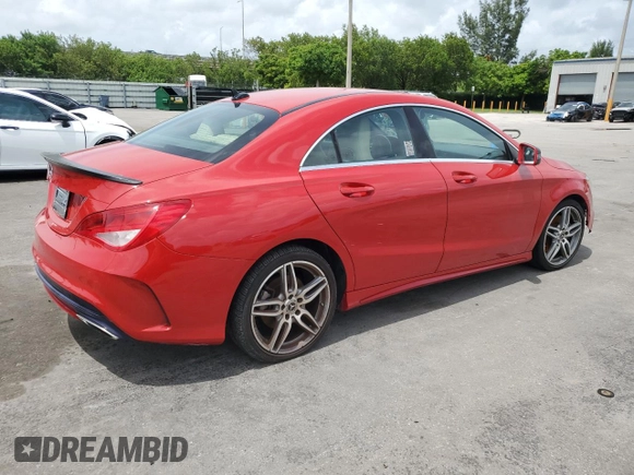 2018 Mercedes-Benz CLA 250 with VIN WDDSJ4EB7JN600225, listed as a Copart auction lot 65221515 with 145,422 mi miles and Clean title. Bid and sale history available at DreamBid. Image 3.
