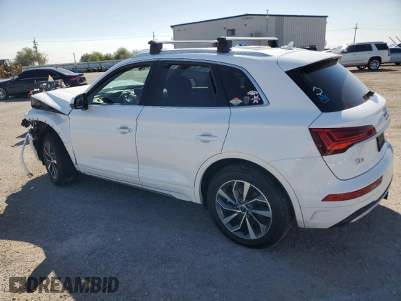 2021 Audi Q5 Premium Plus with VIN WA1BAAFY3M2021843, listed as a Copart auction lot 61691355 with Not provided miles and Salvage title. Bid and sale history available at DreamBid. Image 2.