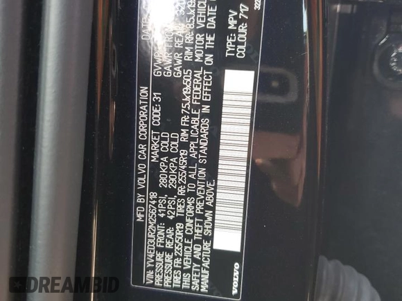 2021 Volvo XC40 z VIN YV4ED3UR2M2567418, wystawiony jako Copart lot #54073465 z przebiegiem 20 221 mil mil oraz Szkoda całkowita • Salvage title. Historia ofert i sprzedaży dostępna na DreamBid. Obrazek 12.