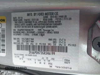 2016 Ford Fusion SE with VIN 3FA6P0H72GR346199, listed as a IAAI auction lot 38430808 with 162,568 mi miles. Bid and sale history available at carsss.com. Image 9.