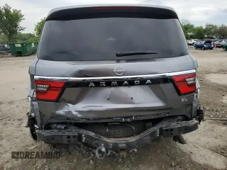 2021 Nissan Armada SL with VIN JN8AY2BA9M9372649, listed as a Copart auction lot 63675084 with 76,450 mi miles and Salvage Title. Bid and sale history available at carsss.com. Image 6.