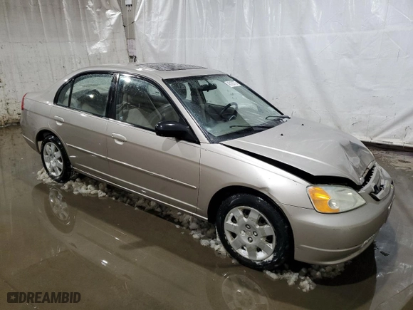 2002 Honda Civic EX with VIN 2HGES26832H508276, listed as a Copart auction lot 45103775 with 180,454 mi miles and Salvage Title. Bid and sale history available at carsss.com. Image 4.