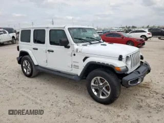 2019 Jeep Wrangler Unlimited Sahara with VIN 1C4HJXEG8KW574005, listed as a Copart auction lot 57794945 with Not provided miles and Salvage title. Bid and sale history available at DreamBid. Image 4.