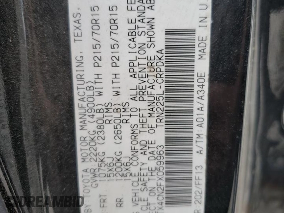 2015 Toyota Tacoma with VIN 5TFTX4CN2FX059963, listed as a Copart auction lot 52439765 with 292,720 mi miles and Salvage title. Bid and sale history available at DreamBid. Image 13.
