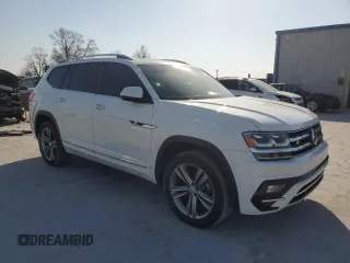 2019 Volkswagen Atlas SEL R-Line with VIN 1V2RR2CA5KC514018, listed as a Copart auction lot 49083155 with 97,812 mi miles and Salvage title. Bid and sale history available at DreamBid. Image 4.