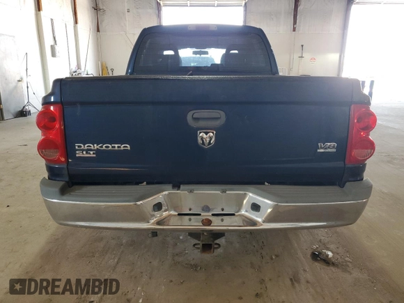 2005 Dodge Dakota SLT with VIN 1D7HW48N95S365965, listed as a Copart auction lot 48505355 with 144,053 mi miles and Salvage Title. Bid and sale history available at carsss.com. Image 6.