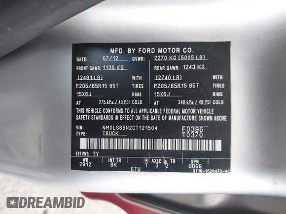 2012 Ford Transit Connect XLT с VIN NM0LS6BN2CT121504, выставлен на аукционе IAAI как лот 42209299 с пробегом 24 696 миль миль и . История ставок и продаж доступна на DreamBid. Изображение 9.