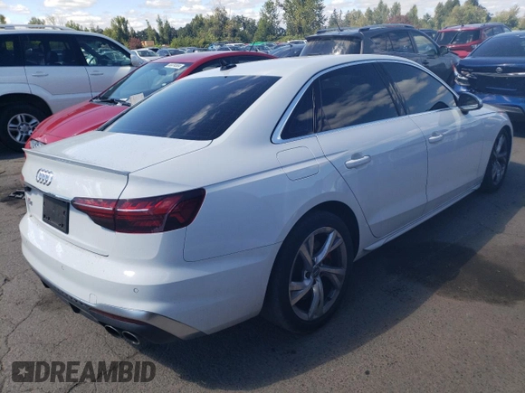 2021 Audi S4 Premium Plus with VIN WAUB4AF49MA024579, listed as a Copart auction lot 64689814 with 28,698 mi miles and Salvage Title. Bid and sale history available at carsss.com. Image 3.