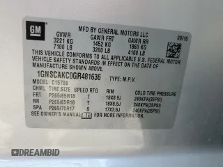 2016 Chevrolet Tahoe LS z VIN 1GNSCAKC0GR481636, wystawiony jako Copart lot #53825895 z przebiegiem 99 950 mil mil oraz Czysty tytuł • Clean title. Historia ofert i sprzedaży dostępna na DreamBid. Obrazek 13.