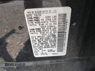2011 Nissan Murano S with VIN JN8AZ1MW3BW156312, listed as a IAAI auction lot 42202532 with 121,505 mi miles and . Bid and sale history available at DreamBid. Image 9.