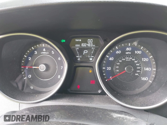 2013 Hyundai Elantra GLS z VIN 5NPDH4AE7DH161174, wystawiony jako IAAI lot #41785607 z przebiegiem 166 483 mil mil oraz . Historia ofert i sprzedaży dostępna na DreamBid. Obrazek 7.