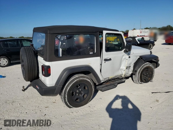 2021 Jeep Wrangler Sport with VIN 1C4GJXAG2MW767559, listed as a Copart auction lot 82108354 with 32,728 mi miles and Salvage Title. Bid and sale history available at DreamBid. Image 3.