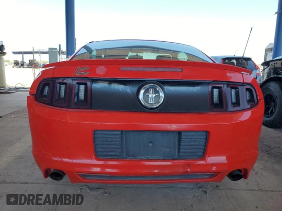 2013 Ford Mustang V6 with VIN 1ZVBP8AM0D5230180, listed as a Copart auction lot 61626655 with 100,168 mi miles and Salvage title. Bid and sale history available at DreamBid. Image 6.