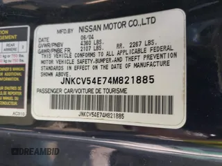 2004 Infiniti G35 w/Leather z VIN JNKCV54E74M821885, wystawiony jako IAAI lot #42498870 z przebiegiem 250 994 mil mil oraz . Historia ofert i sprzedaży dostępna na DreamBid. Obrazek 9.