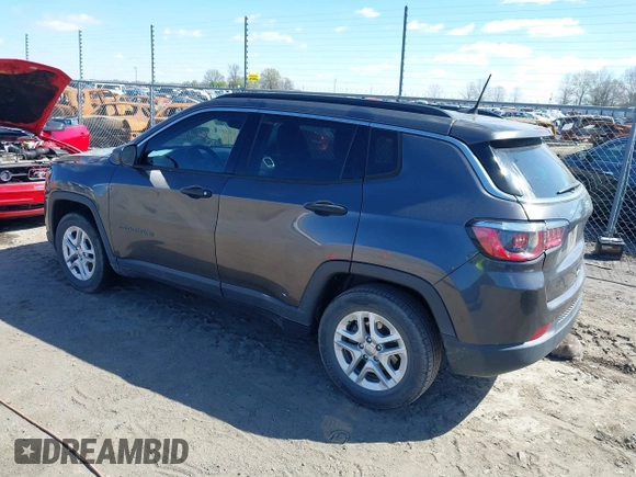 2019 Jeep Compass Sport with VIN 3C4NJCAB0KT613116, listed as a IAAI auction lot 39002435 with 59,805 mi miles and . Bid and sale history available at DreamBid. Image 3.