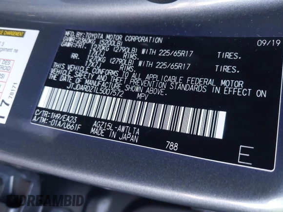 2020 Lexus NX 300 с VIN JTJDARDZ1L5007572, выставлен на аукционе IAAI как лот 42550880 с пробегом 98 064 миль миль и . История ставок и продаж доступна на DreamBid. Изображение 9.