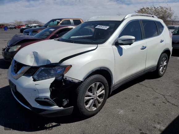 2016 Nissan Rogue SV with VIN KNMAT2MT5GP705373, listed as a Copart auction lot 49397375 with 119,866 mi miles and Salvage Title. Bid and sale history available at carsss.com. Image 1.