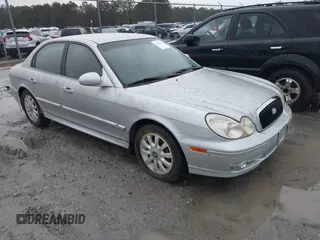 2003 Hyundai Sonata GLS with VIN KMHWF35H23A765892, listed as a IAAI auction lot 41744716 with 96,698 mi miles. Bid and sale history available at carsss.com. Image 1.