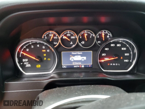 2021 Chevrolet Silverado 1500 LT with VIN 1GCRYDED4MZ249972, listed as a Copart auction lot 46192555 with 66,274 mi miles and Salvage Title. Bid and sale history available at DreamBid. Image 9.