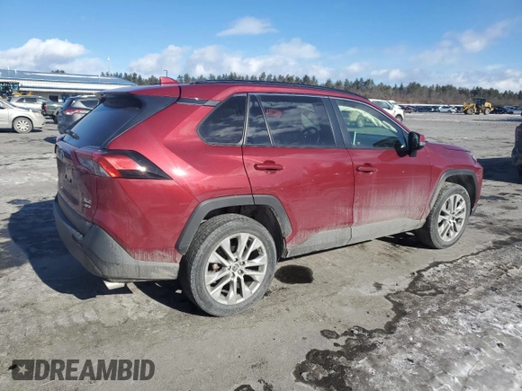 2019 Toyota RAV4 XLE Premium with VIN JTMA1RFV8KD036460, listed as a Copart auction lot 41913415 with 18,446 mi miles and Salvage Title. Bid and sale history available at carsss.com. Image 3.