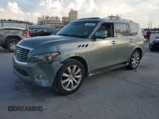 2012 Infiniti QX56 7-passenger with VIN JN8AZ2NF7C9515536, listed as a Copart auction lot 54954855 with Not Provided miles and Salvage Title. Bid and sale history available at carsss.com. Image 1.