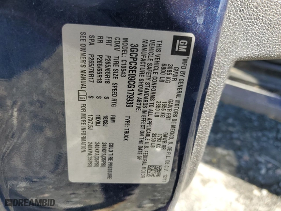 2012 Chevrolet Silverado 1500 LT with VIN 3GCPCSE09CG179939, listed as a Copart auction lot 43209575 with 221,365 mi miles and Salvage Title. Bid and sale history available at carsss.com. Image 14.