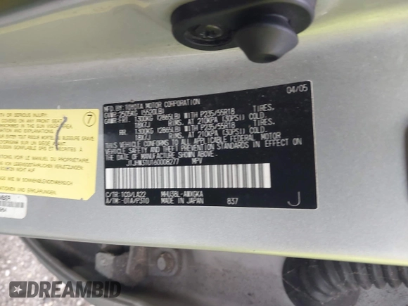 2006 Lexus RX 400h z VIN JTJHW31U160008277, wystawiony jako IAAI lot #42472979 z przebiegiem Nie podano mil oraz . Historia ofert i sprzedaży dostępna na DreamBid. Obrazek 9.
