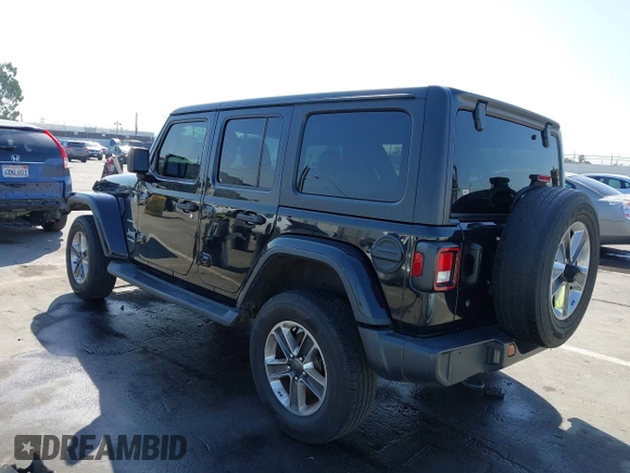 2020 Jeep Wrangler Unlimited Sahara with VIN 1C4HJXEN7LW230214, listed as a IAAI auction lot 41812466 with 59,004 mi miles. Bid and sale history available at carsss.com. Image 3.