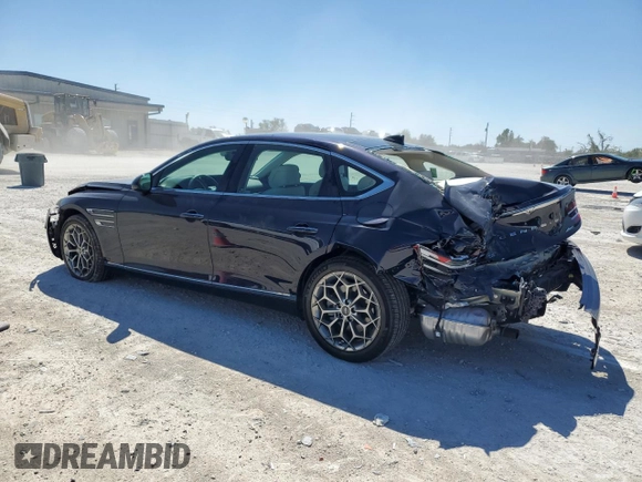 2024 Genesis G80 2.5T z VIN KMTGB4SC6RU227336, wystawiony jako Copart lot #48473755 z przebiegiem 8479 mil mil oraz Szkoda całkowita • Salvage title. Historia ofert i sprzedaży dostępna na DreamBid. Obrazek 2.