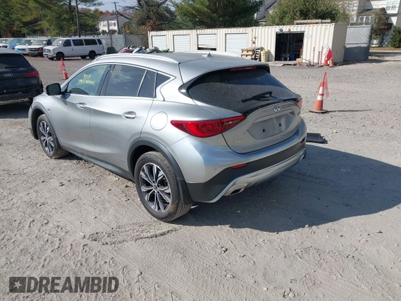 2019 Infiniti QX30 Luxe with VIN SJKCH5CRXKA011966, listed as a IAAI auction lot 40800082 with 56,138 mi miles and . Bid and sale history available at DreamBid. Image 3.