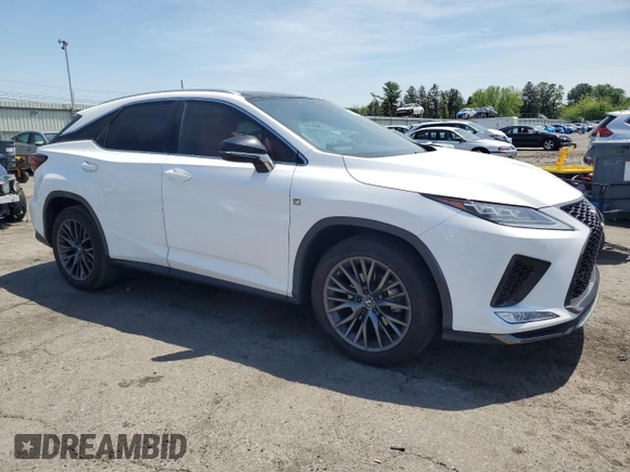2020 Lexus RX 350 F Sport Performance with VIN 2T2YZMDA5LC257258, listed as a Copart auction lot 56735485 with 76,576 mi miles and Salvage title. Bid and sale history available at DreamBid. Image 4.