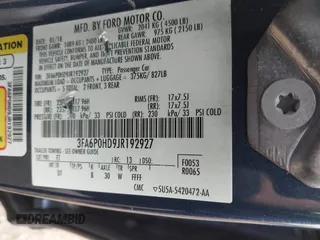 2018 Ford Fusion SE with VIN 3FA6P0HD9JR192927, listed as a IAAI auction lot 42616919 with 90,623 mi miles and . Bid and sale history available at DreamBid. Image 9.
