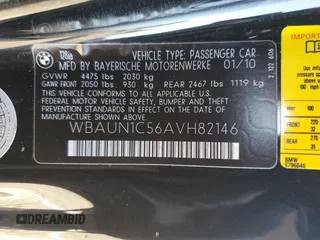 2010 BMW 1 Series 128i with VIN WBAUN1C56AVH82146, listed as a Copart auction lot 79296544 with 79,976 mi miles and Salvage title. Bid and sale history available at DreamBid. Image 12.