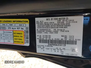 2020 Ford Fusion SE with VIN 3FA6P0HD6LR101129, listed as a IAAI auction lot 39737792 with 18,315 mi miles and . Bid and sale history available at DreamBid. Image 9.