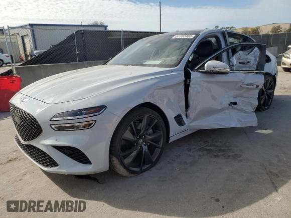 2022 Genesis G70 3.3T with VIN KMTG54TE5NU084574, listed as a Copart auction lot 87732465 with Not Provided miles and Salvage Title. Bid and sale history available at DreamBid. Image 1.