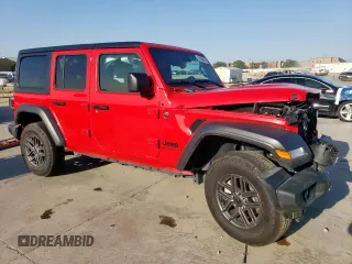 2024 Jeep Wrangler Sport S with VIN 1C4PJXDG3RW253142, listed as a Copart auction lot 52560035 with 2,667 mi miles and Salvage title. Bid and sale history available at DreamBid. Image 4.