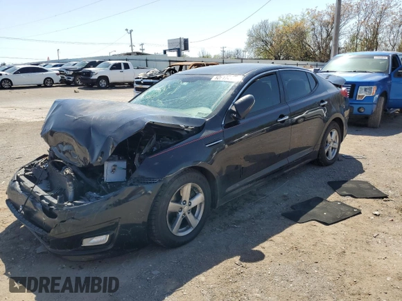 2014 Kia Optima LX with VIN 5XXGM4A71EG281270, listed as a Copart auction lot 52617445 with Not Provided miles and Salvage Title. Bid and sale history available at carsss.com. Image 1.