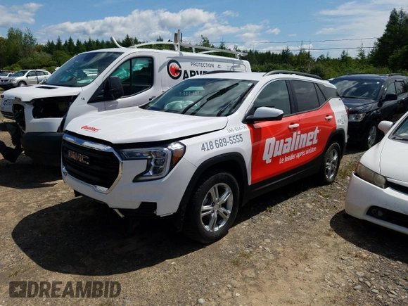2024 GMC Terrain SLE z VIN 3GKALTEG1RL276209, wystawiony jako Copart lot #61026725 z przebiegiem 66 331 mil mil oraz Szkoda całkowita • Salvage title. Historia ofert i sprzedaży dostępna na DreamBid. Obrazek 1.