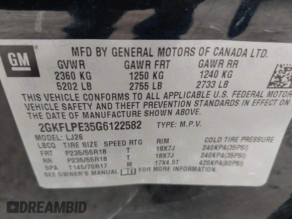 2016 GMC Terrain SLT with VIN 2GKFLPE35G6122582, listed as a IAAI auction lot 41591058 with 214,143 mi miles. Bid and sale history available at carsss.com. Image 9.