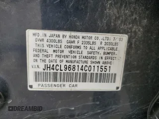 2004 Acura TSX with VIN JH4CL96814C011551, listed as a Copart auction lot 45917975 with 289,921 mi miles and Salvage Title. Bid and sale history available at carsss.com. Image 12.