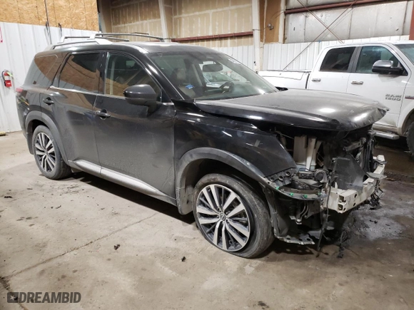 2022 Nissan Pathfinder Platinum with VIN 5N1DR3DK7NC223867, listed as a Copart auction lot 48601215 with 0 mi miles and Salvage Title. Bid and sale history available at carsss.com. Image 4.