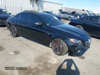 2020 Mercedes-Benz E-Class AMG E 63 S with VIN WDDZF8KB0LA750201, listed as a IAAI auction lot 41266357 with 55,876 mi miles. Bid and sale history available at carsss.com. Image 1.